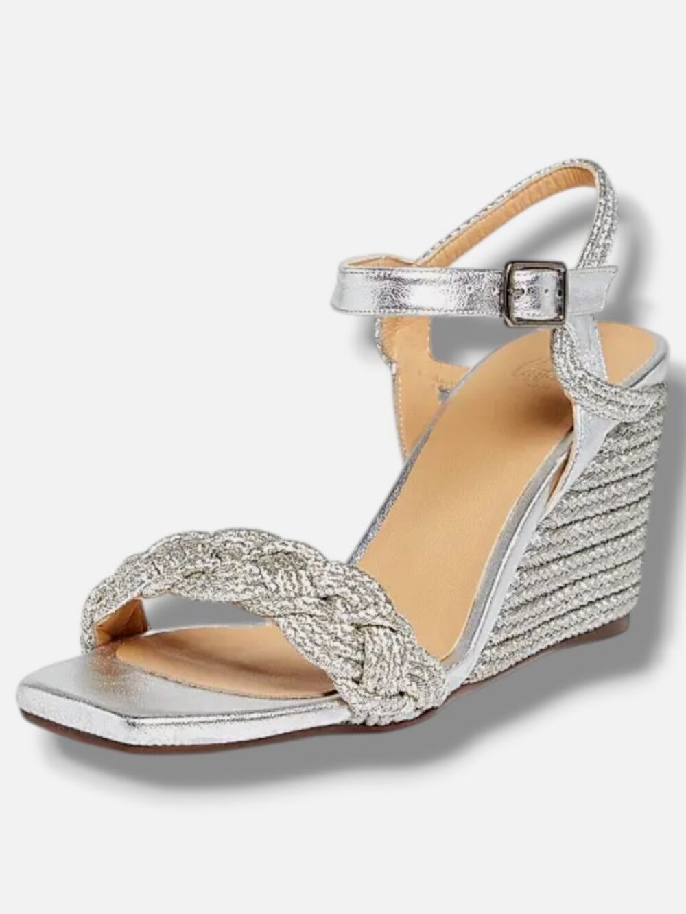 Castañer Women's Silver Brielle 90MM Espadrille Wedge Sandals Size 37